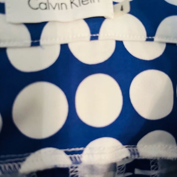 Calvin Klein Blue and White Sleeveless Halter Sundress - Picture 3 of 7